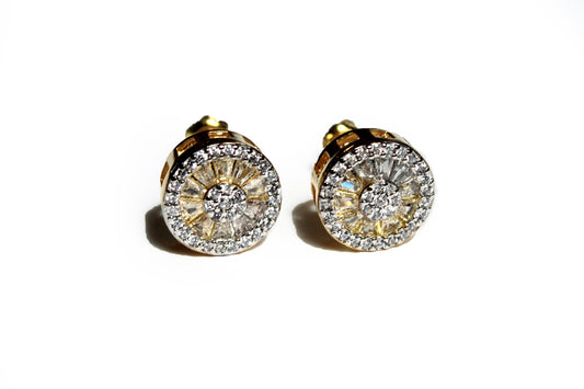 Gold Iced Stud Earring