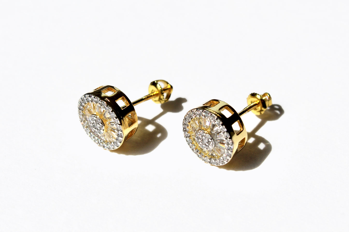 Gold Iced Stud Earring